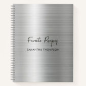 Custom Silver Metallic Favorite Rezept Kochbuch Notizblock (Vorderseite)