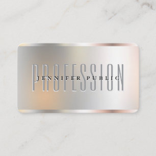 Custom Silver Metallic Look Luxus Premium Silk Visitenkarte