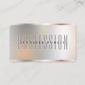 Custom Silver Metallic Look Luxus Premium Silk Visitenkarte