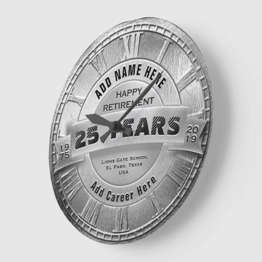 Custom Silver Retirement Award Große Wanduhr (Winkel)