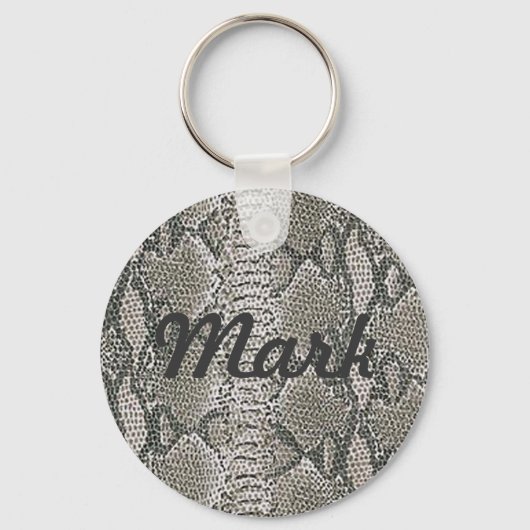 Custom Silver Snake Skin Key Chain Schlüsselanhänger (Vorderseite)
