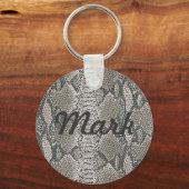 Custom Silver Snake Skin Key Chain Schlüsselanhänger (Vorderseite)