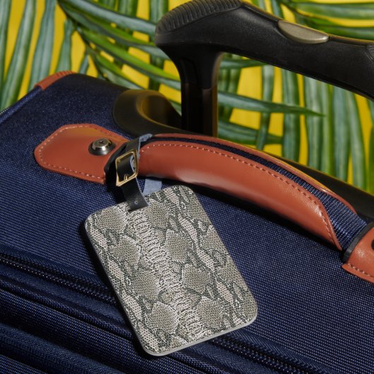 Custom Silver Snake Skin Luggage Tag Gepäckanhänger (Vorderseite Insitu 1)