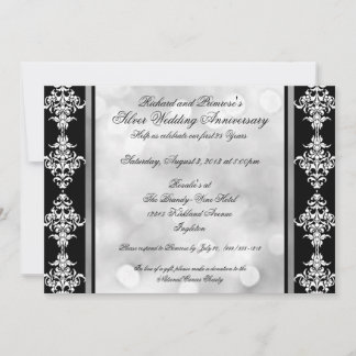 Custom Silver Wedding Anniversary Party lädt ein Einladung