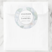 Custom Silver White Dogwood Blüten Hochzeit Runder Aufkleber (Tasche)