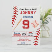 Custom simple Baseball Geburtstagseinladung Einladung (Stehend Vorderseite)