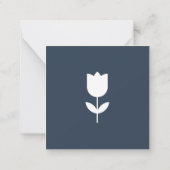 Custom Simple Blue Flower Enclosure Mitteilungskarte (Rückseite)