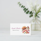 Custom Simple Cakes Backwaren Konditorei Aquarell Visitenkarte (Stehend Vorderseite)