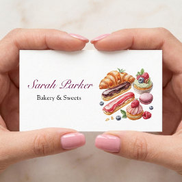 Custom Simple Cakes Backwaren Konditorei Aquarell Visitenkarte