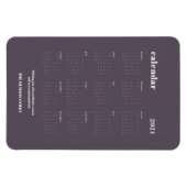 Custom SImple Chic 2024 Graphite Lila Calendar Magnet (Horizontal)