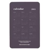 Custom SImple Chic 2024 Graphite Lila Calendar Magnet (Vertikal)
