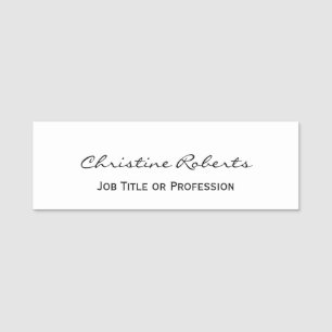 Custom Simple Elegant White Business Mitarbeiter Namensschild