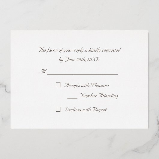 Custom Simple Elegante Party Event UAWG Rose Gold Folieneinladung (Rückseite)