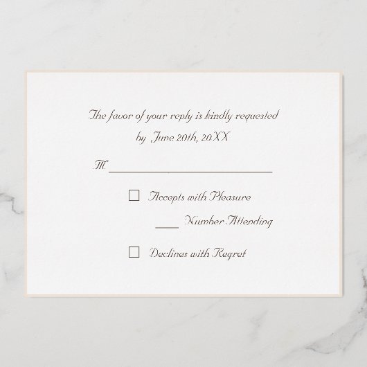 Custom Simple Elegante Party UAWG White Rose Gold Folieneinladung (Rückseite)