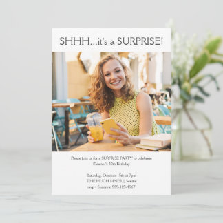 Custom Simple Foto Überraschung 30. Geburtstag Par Einladung