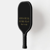 Custom Simple Funny Black Gold Motivational Men  Pickleball Schläger (Links)