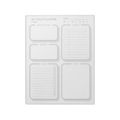 Custom Simple Gray Minimal Undated Daily Planner Notizblock (Rotiert)