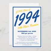 Custom Simple High School Class Wiedersehen Einladung (Vorne/Hinten)