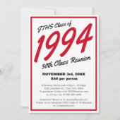 Custom Simple High School Class Wiedersehen Einladung (Vorderseite)