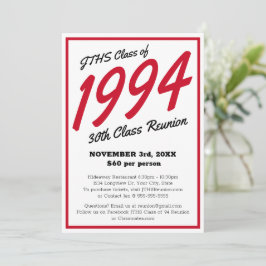 Custom Simple High School Class Wiedersehen Einladung