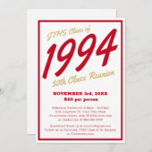 Custom Simple High School Class Wiedersehen Einladung (Vorne/Hinten)