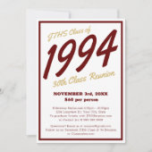 Custom Simple High School Class Wiedersehen Einladung (Vorderseite)