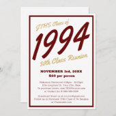 Custom Simple High School Class Wiedersehen Einladung (Vorne/Hinten)