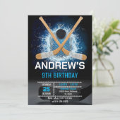Custom Simple Hockey Birthday Invitation Einladung (Stehend Vorderseite)