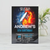 Custom Simple Hockey Einladung zum Geburtstag (Stehend Vorderseite)