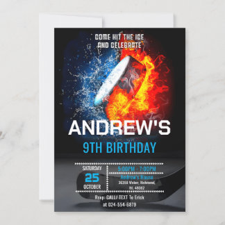 Custom Simple Hockey Einladung zum Geburtstag