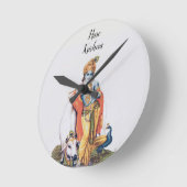 Custom Simple Lord Krishna mit Kuh Round Clock Runde Wanduhr (Winkel)