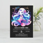 Custom Simple Mermaid Birthday Einladung (Stehend Vorderseite)