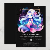 Custom Simple Mermaid Birthday Einladung (Vorne/Hinten)