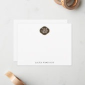 Custom Simple Minimalist Logo And Name  Mitteilungskarte (Vorderseite/Rückseite Beispiel)