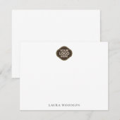 Custom Simple Minimalist Logo And Name  Mitteilungskarte (Vorne/Hinten)