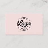Custom Simple Minimalist Logo Blush Pink Visitenkarte (Vorderseite)