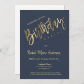 Custom Simple Minimalistisch Black Birthday Party Einladung (Vorne/Hinten)