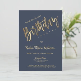 Custom Simple Minimalistisch Black Birthday Party Einladung
