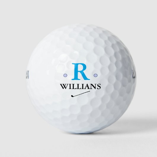 Custom Simple Minimalistisch Blue R Monogram Golfball (Vorderseite)