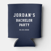 Custom Simple Modern Cool Bachelor Party Navy Blue Dosenkühler (Vorderseite)