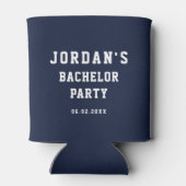 Custom Simple Modern Cool Bachelor Party Navy Blue Dosenkühler (Rückseite)