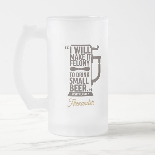 Custom Simple Modern Funny Beyond Quote Vater Mattglas Bierglas (Links)