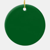 Custom Simple Monogram Green Christmas Foto Keramik Ornament (Hinten)