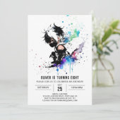 Custom Simple Ninja Boy Digital Geburtstag Einladung (Stehend Vorderseite)