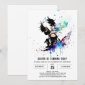 Custom Simple Ninja Boy Digital Geburtstag Einladung (Vorne/Hinten)