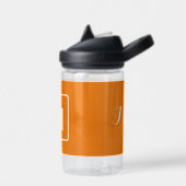 Custom Simple Orange Monogram Name Kids School Trinkflasche (Links)