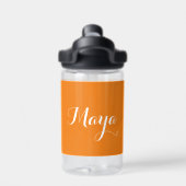 Custom Simple Orange Monogram Name Kids School Trinkflasche (Rückseite)
