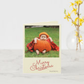 Custom Simple Retro Single Foto Weihnachten Karte (Gelbe Blume)
