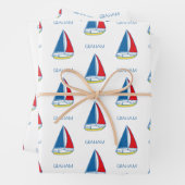 Custom Simple Sailboat Classic Baby Boy Nautical Geschenkpapier Set (Beispiel)