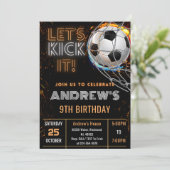 Custom Simple Soccer Birthday Einladung (Stehend Vorderseite)